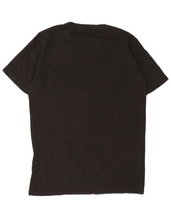 Replay Mens Graphic T-Shirt Top Medium Black Cotton
