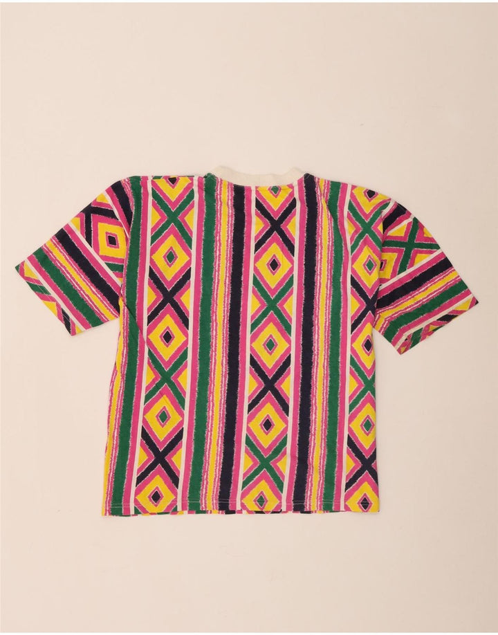 T-shirt damski w stylu vintage Top UK 16, duży, wielokolorowy, geometryczny