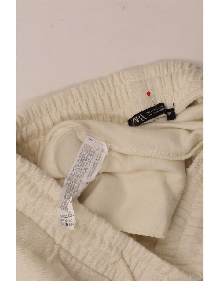 Damskie spodnie dresowe Zara Joggers UK 12 Średni biały poliester