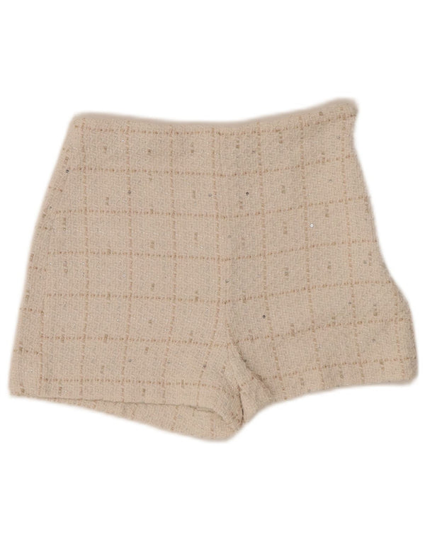 Damskie szorty ZARA z wysokim stanem XS W24 w białą kratkę