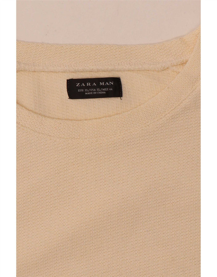 Męski top z długim rękawem Zara XL, beżowy