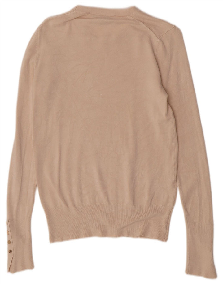 Damski sweter z okrągłym dekoltem Zara UK 12 Średni beżowy wiskoza