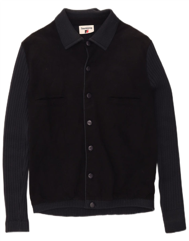 Sweter męski w stylu vintage, średni granatowy, blok kolorów