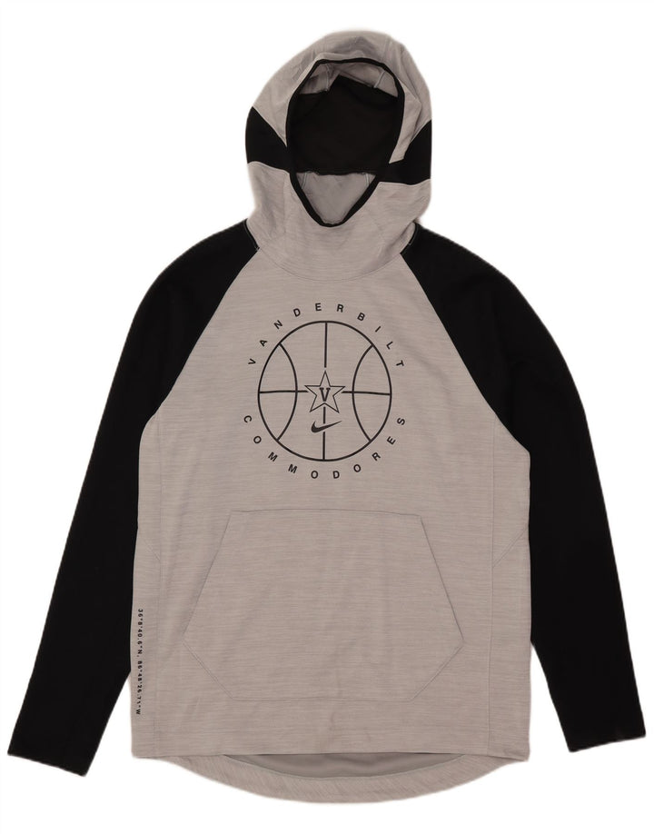 Damska bluza z kapturem Nike Dri Fit Graphic UK 14, średni szary poliester