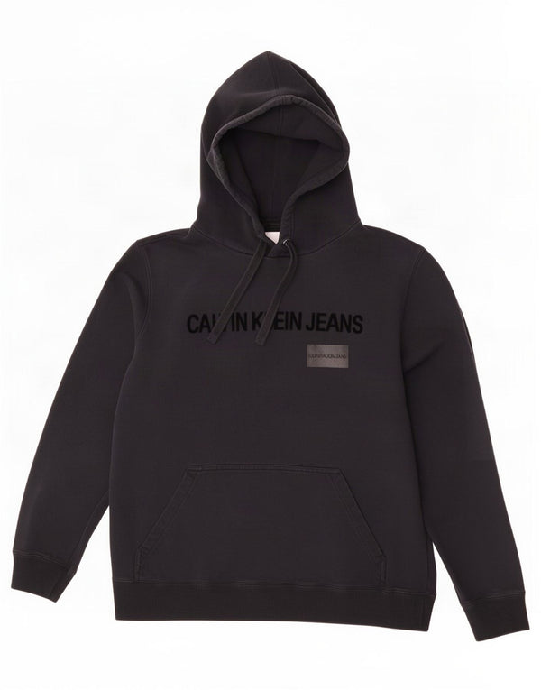 Damski sweter z kapturem i grafiką Calvin Klein Jeans 2XL, czarny, bawełniany