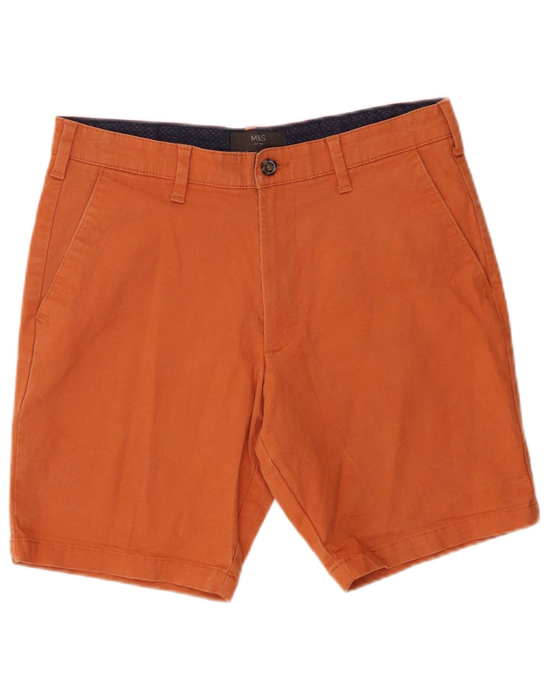 Marks & Spencer Męskie spodenki Chino W30 Średnio-pomarańczowe, bawełniane