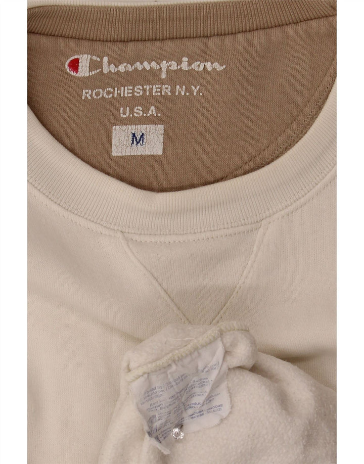 CHAMPION Mens Sweatshirt Jumper Medium White Cotton Vintage Champion and Second-Hand Champion from Messina Hembry 