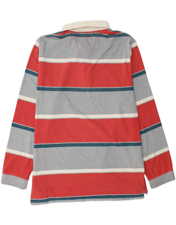 Męska koszulka polo do rugby WEIRD FISH z długim rękawem, 2XL, w wielokolorowe paski