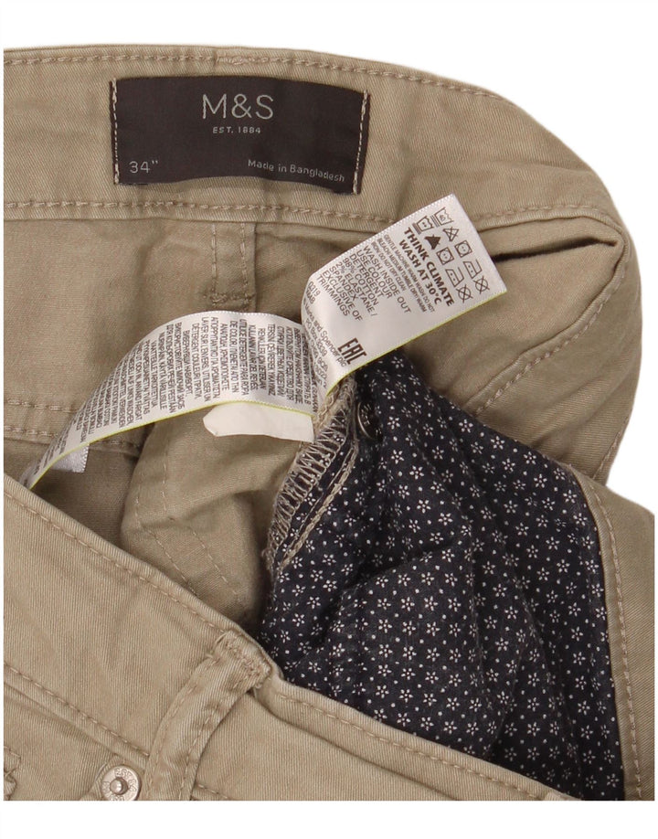 Męskie spodenki codzienne Marks & Spencer W34, duże, bawełniane w kolorze khaki