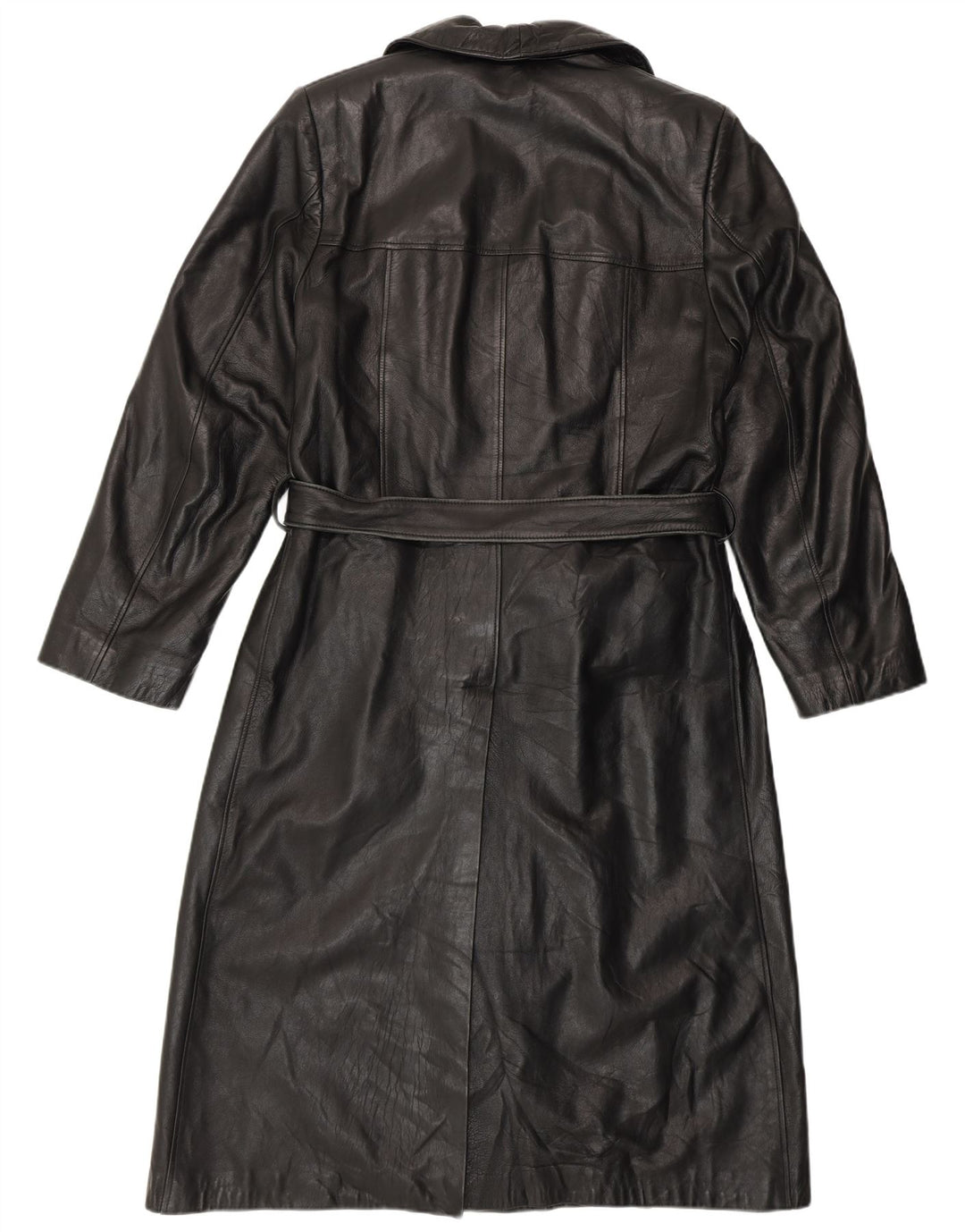 PASCUCCI Męski dwurzędowy płaszcz skórzany IT 50, duża czarna skóra