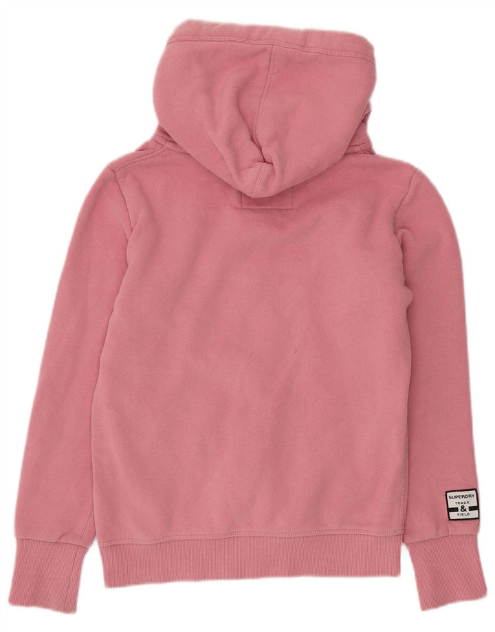 SUPERDRY Damski sweter z kapturem i zamkiem błyskawicznym UK 10, mały, różowy, bawełniany