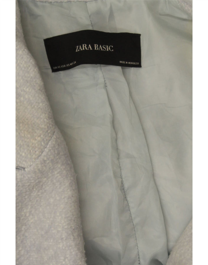 Damski płaszcz oversize z podwójnymi piersiami Zara UK 6 XS w kolorze niebieskim nakrapianym