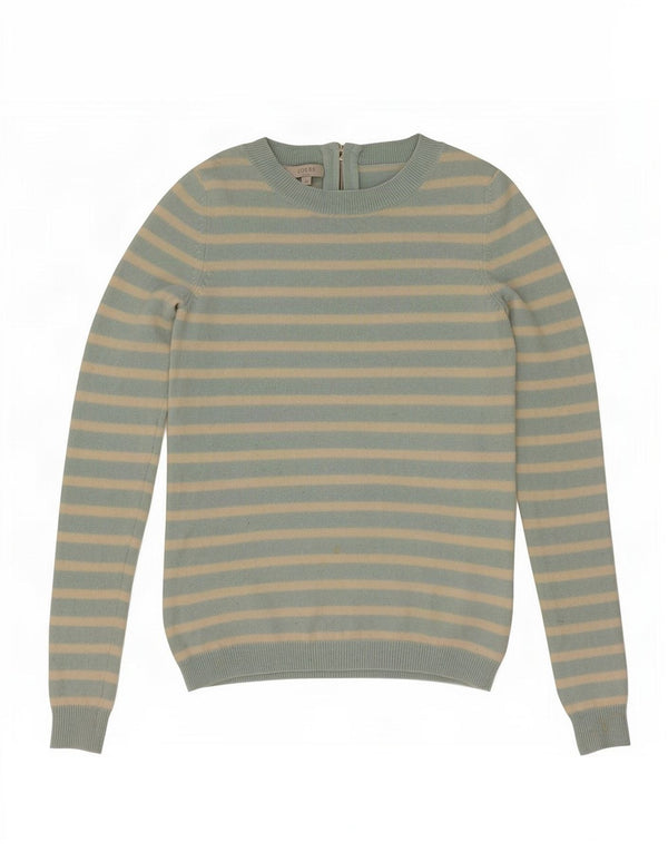 Damski sweter Hobbs z dekoltem w łódkę UK 6 XS, wełniany w niebieskie paski
