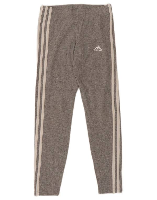 Legginsy Adidas Dziewczęce 11-12 Lat Szare Bawełniane