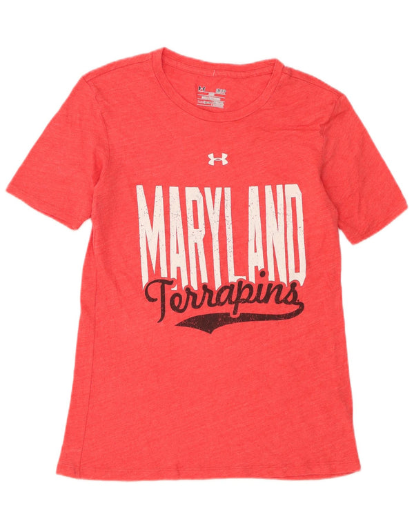 Damska koszulka z grafiką Under Armour Maryland Terrapins Graphic Top UK 10 Small Red