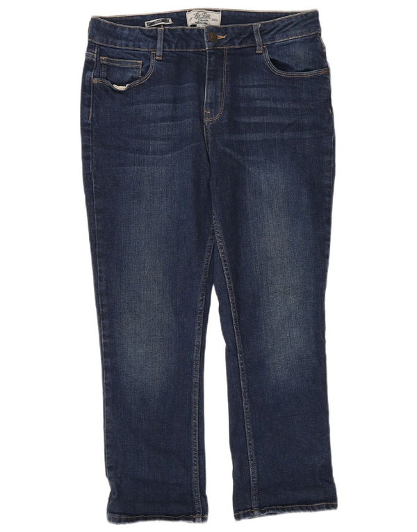 Damskie jeansy przycięte Fat Face UK 12 Medium W30 L24 Granatowa bawełna
