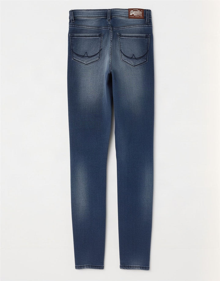 Damskie jeansy Superdry Alexia Jegging W27 L32 Niebieskie, bawełniane