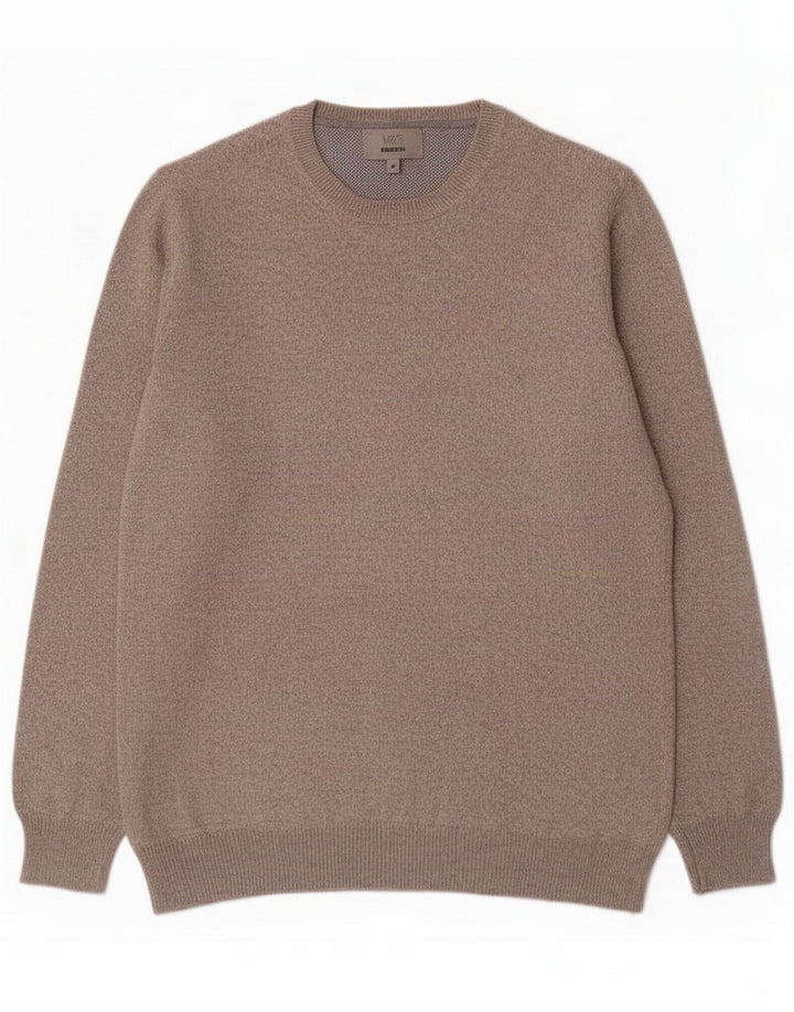 Męski sweter z okrągłym dekoltem Marks & Spencer, średnioszary, nakrapiany
