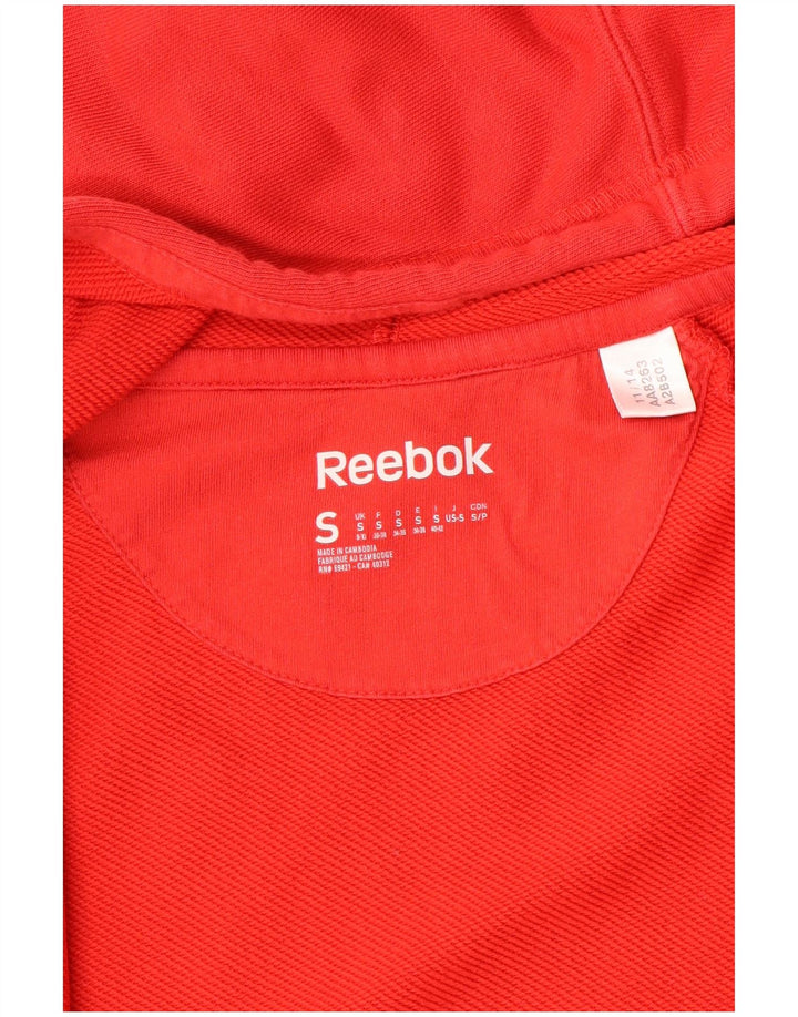 Damski sweter z kapturem i zamkiem Reebok UK 10, mały, czerwony