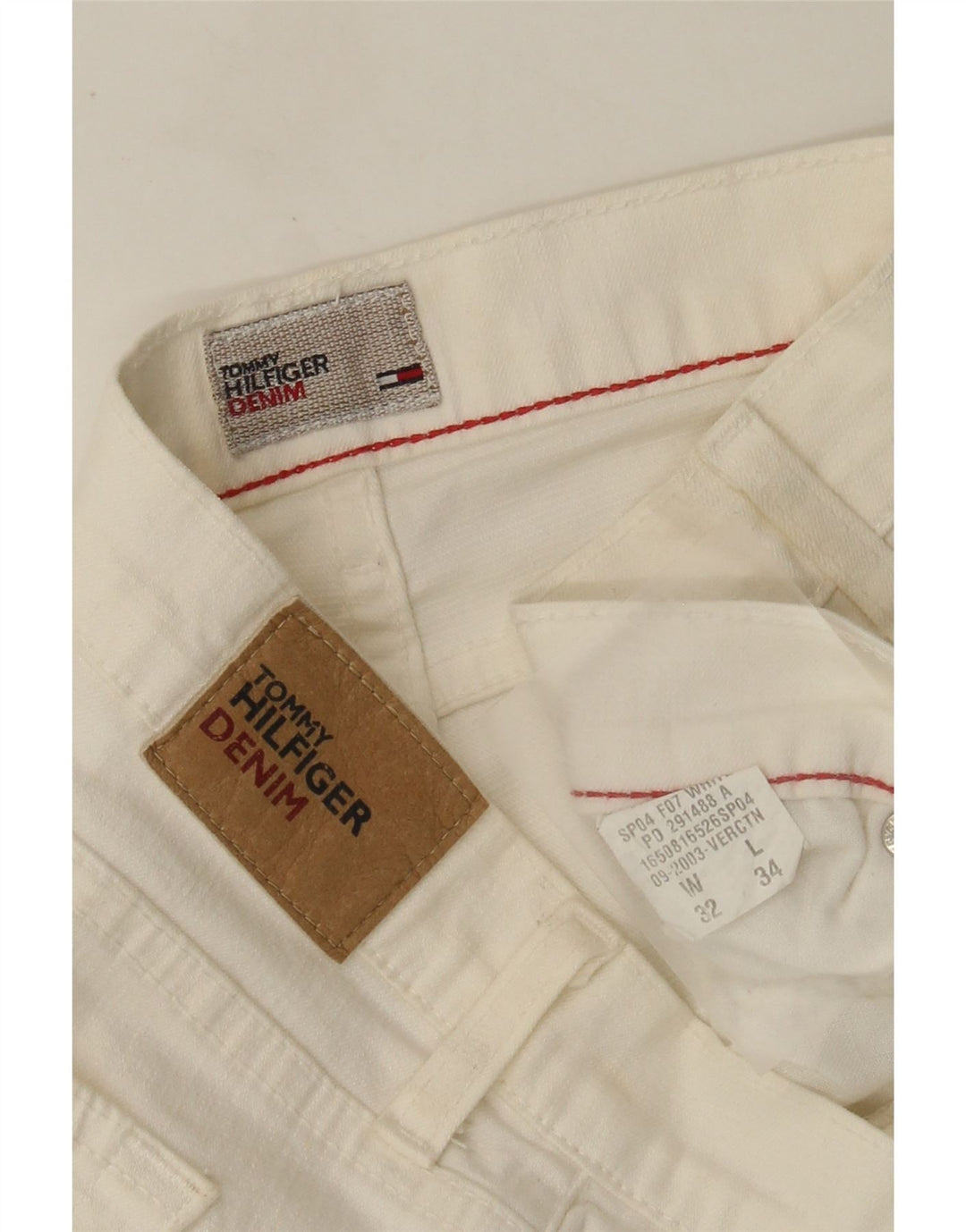 Damskie jeansy rozkloszowane Tommy Hilfiger W32 L30 w kolorze złamanej bieli, bawełniane