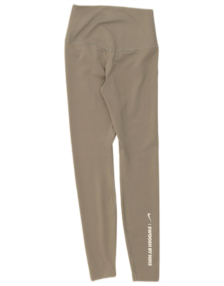 Damskie legginsy Nike Dri Fit Graphic UK 6 XS, zielone, poliestrowe