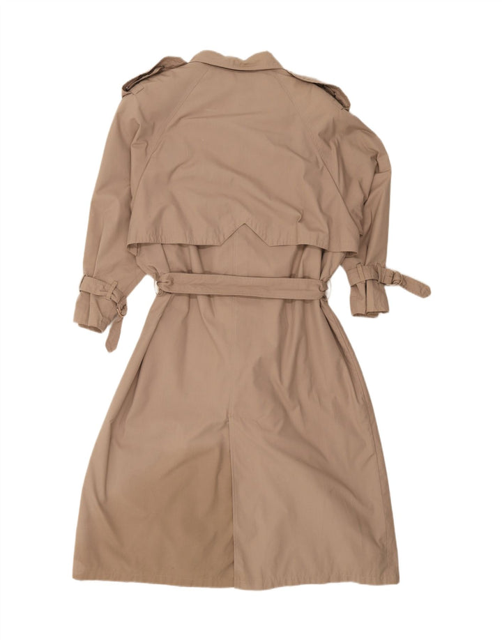 VINTAGE Womens Oversized Trench Coat EU 42 Large Grey Polyester Vintage Vintage and Second-Hand Vintage from Messina Hembry 