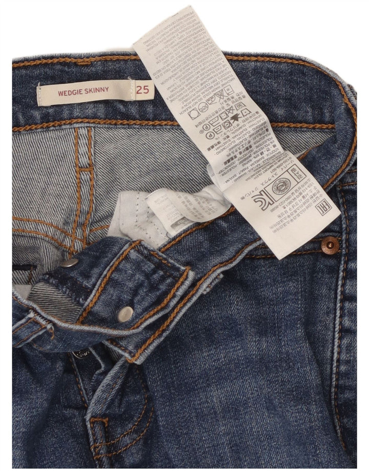 Damskie jeansy skinny z wysokim stanem i koturnem LEVI'S W25 L26 Niebieska bawełna