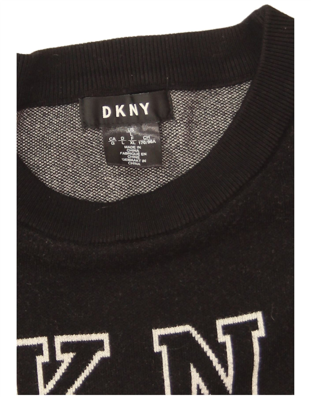 Damska bluza oversize Dkny z grafiką UK 16, duża czarna wiskoza