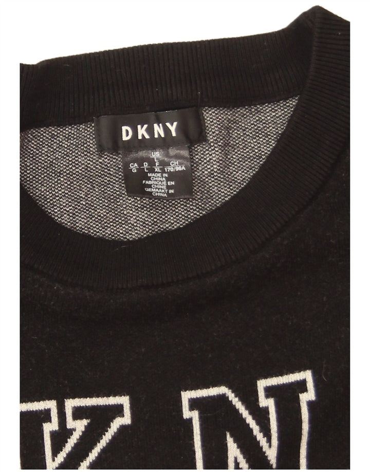 Damska bluza oversize Dkny z grafiką UK 16, duża czarna wiskoza