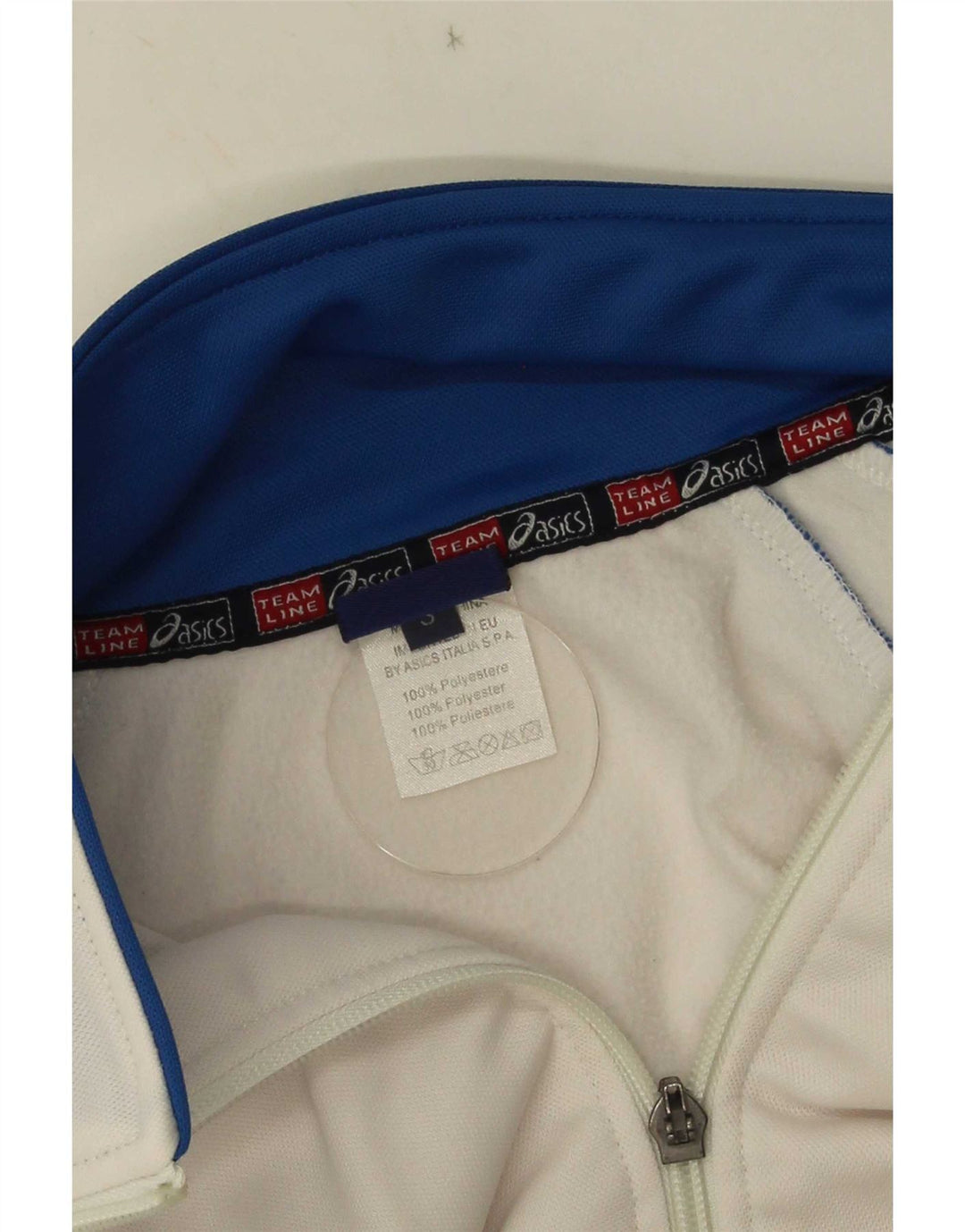 Męska kurtka dresowa Asics, mała, biała, poliestrowa