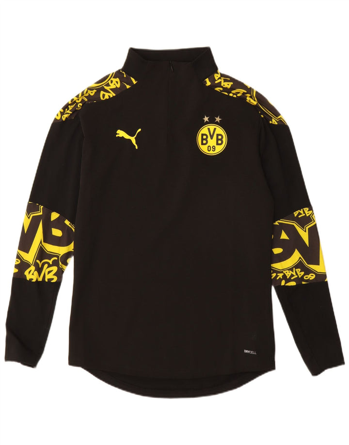 Męski dres Puma BVB Dortmund z grafiką i zamkiem pod szyją, mały czarny