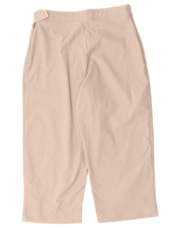 Damskie spodnie Adidas Straight Capri UK 12 Medium W28 L19 Beżowy poliester