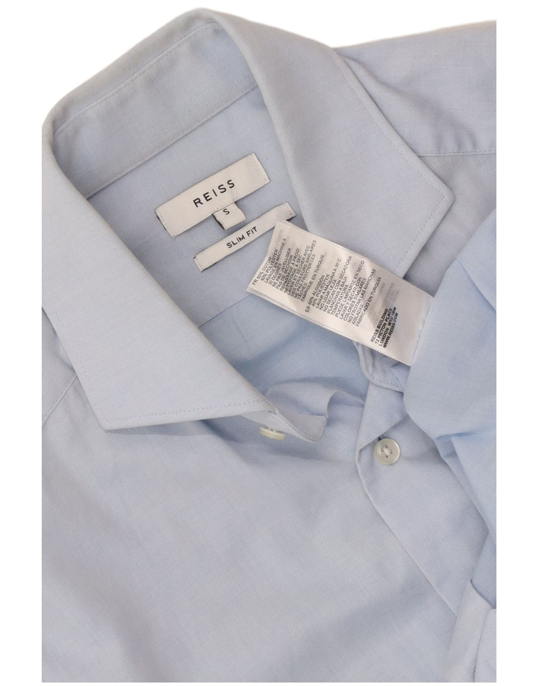Koszula męska Reiss Slim Fit, mała, niebieska, bawełniana
