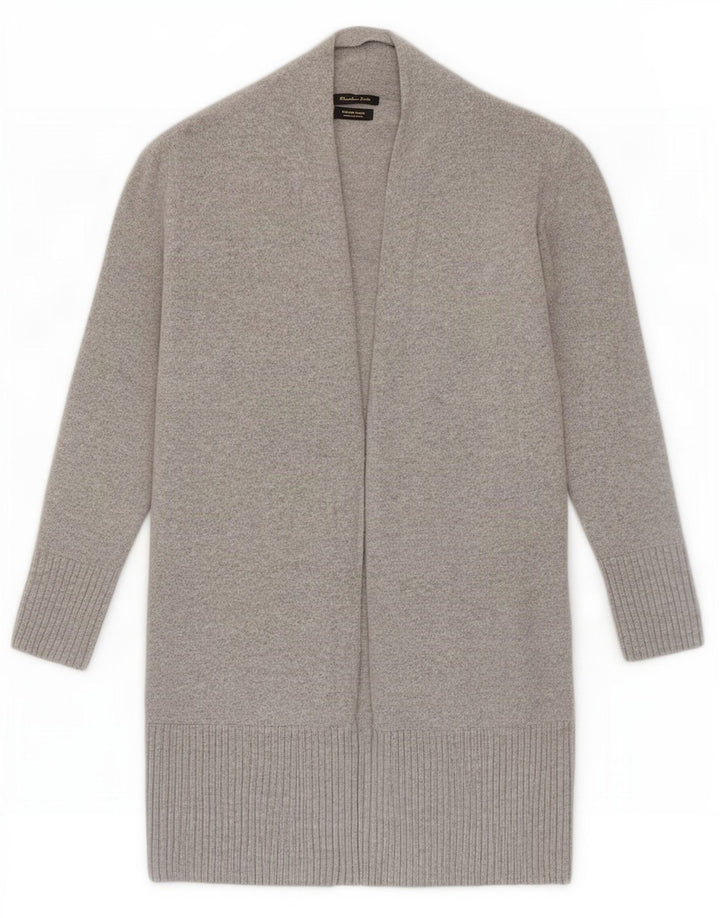 Sweter damski Massimo Dutti Longline Open Cardigan UK 10 Small, szara wełna