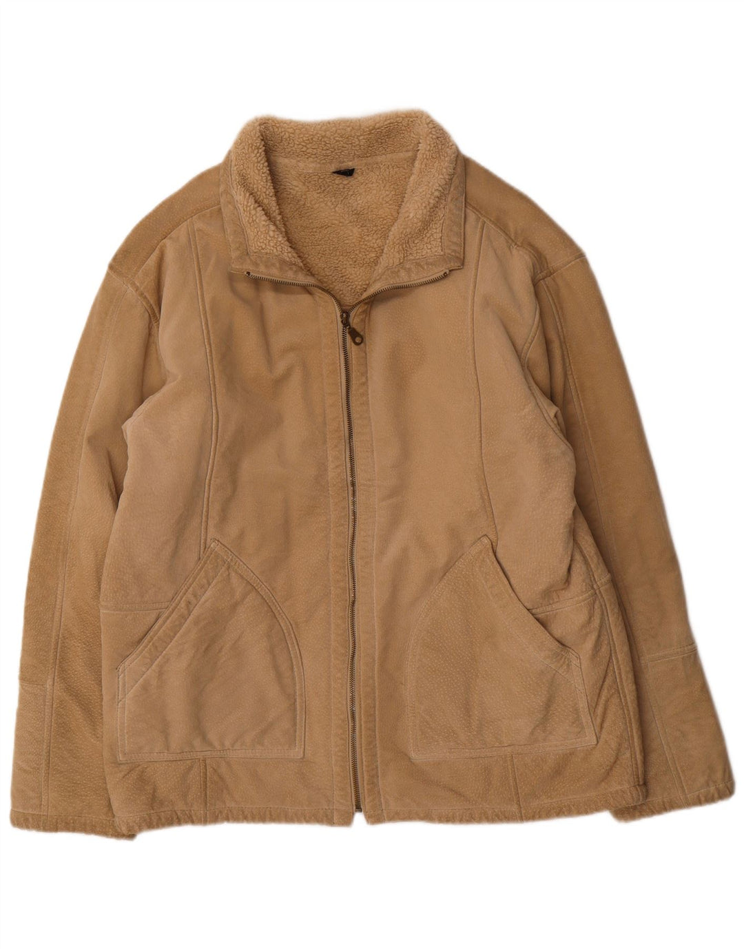 Vintage męska kurtka Bomber Shearling UK 38 Medium Beige Shearling