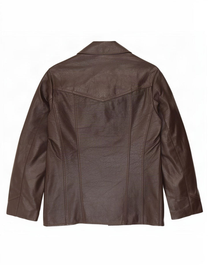 Vintage męska kurtka skórzana UK 36 Small Brown
