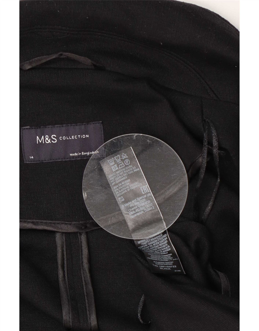 Marks & Spencer Płaszcz damski UK 14, duży, czarny poliester