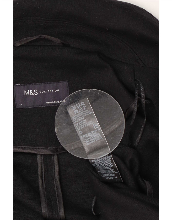 Marks & Spencer Płaszcz damski UK 14, duży, czarny poliester