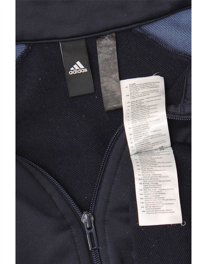 Męska kurtka dresowa ADIDAS z grafiką XL, granatowa, z blokami kolorów