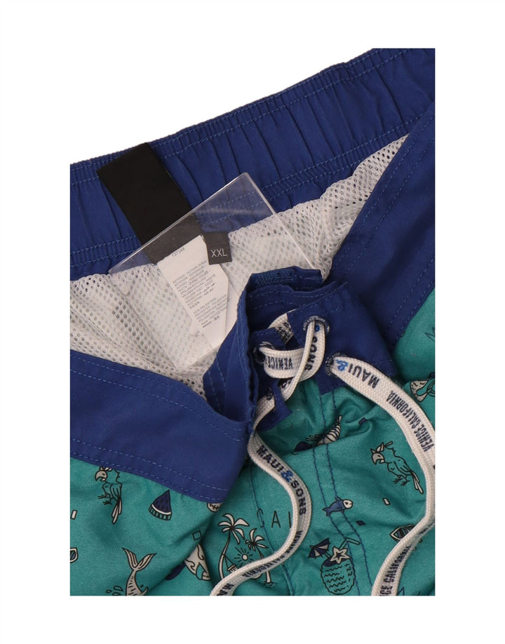 Męskie spodenki kąpielowe Maui and Sons z abstrakcyjnym wzorem, 2XL, zielone