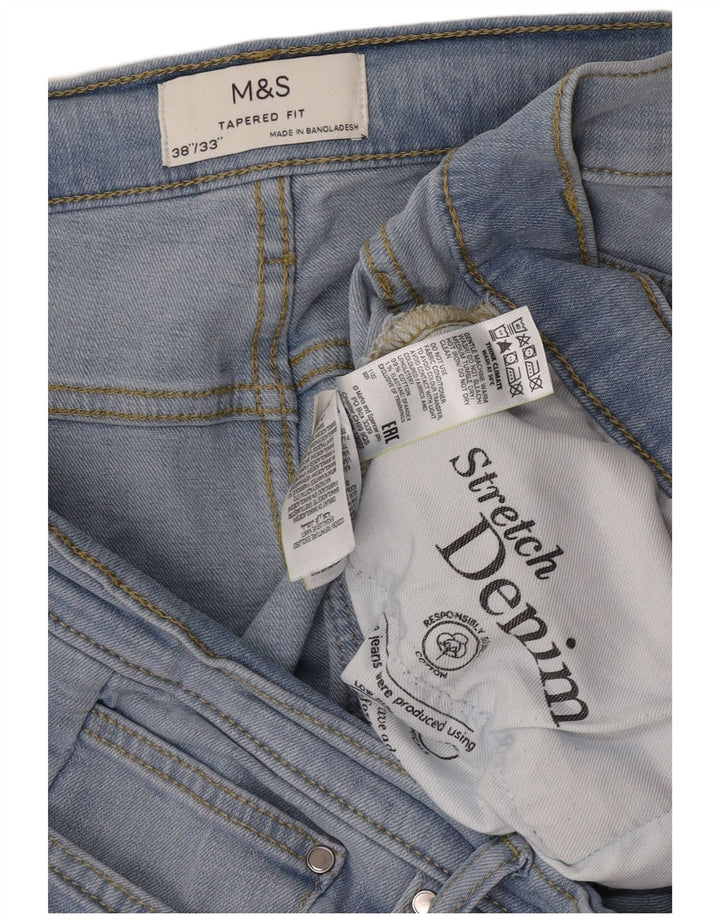 Marks & Spencer Męskie dżinsy zwężane W38 L30 Niebieskie bawełniane