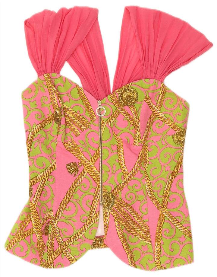 Vintage damski zestaw dwuczęściowych spódnic graficznych IT 44 Medium W28 różowy Paisley