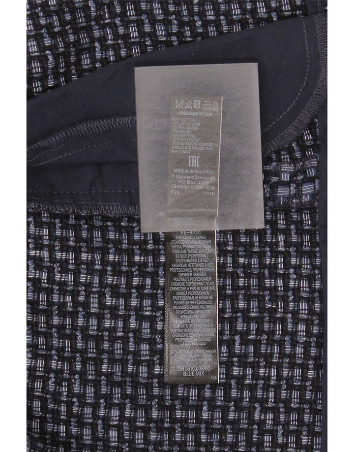 Marks & Spencer Damski sweter rozpinany z rękawem 3/4, UK 10, mały niebieski