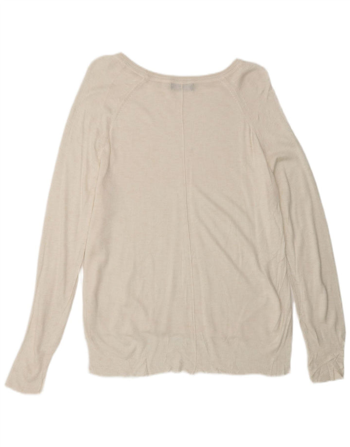 Damski sweter ZARA z dekoltem w łódkę UK 14 Średni biały