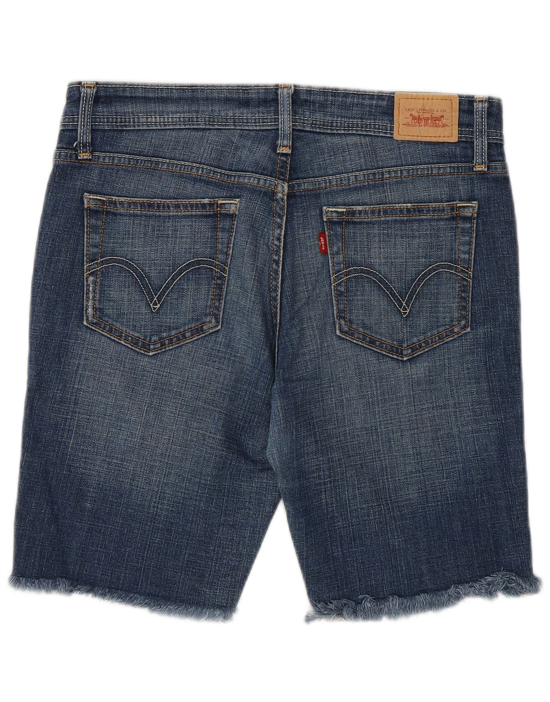 Damskie spodenki jeansowe Levi's 518 z niskim stanem, rozmiar 7, średnie W30, niebieska bawełna