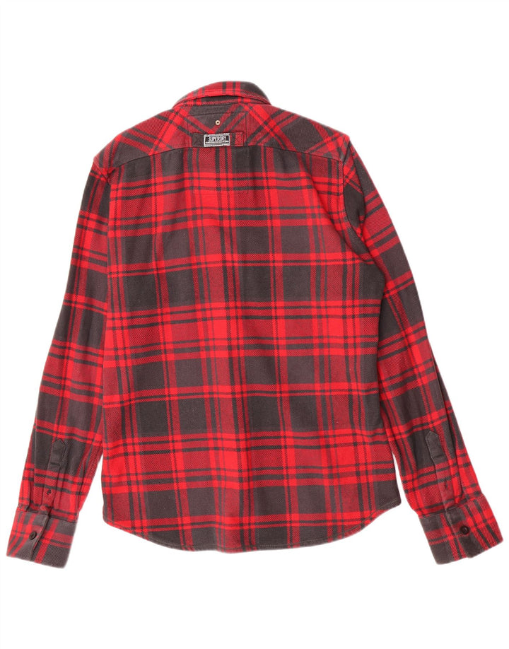 Męska koszula flanelowa Superdry Lumberjack XL, bawełniana w czerwoną kratę