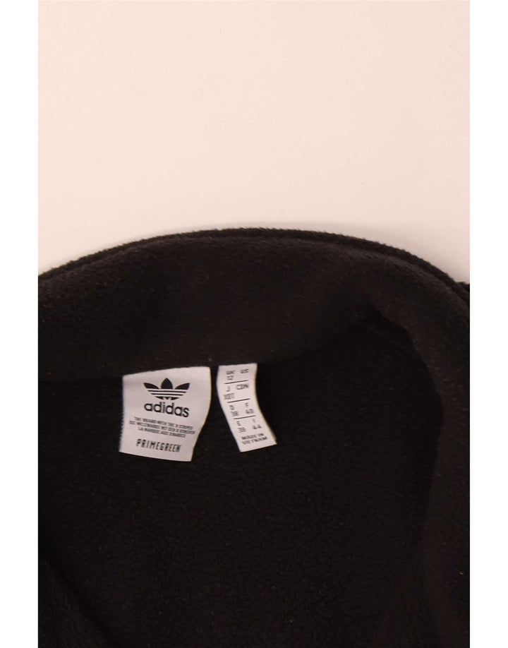 Damska bluza polarowa Adidas z zamkiem błyskawicznym, oversize UK 12, średni czarny poliester