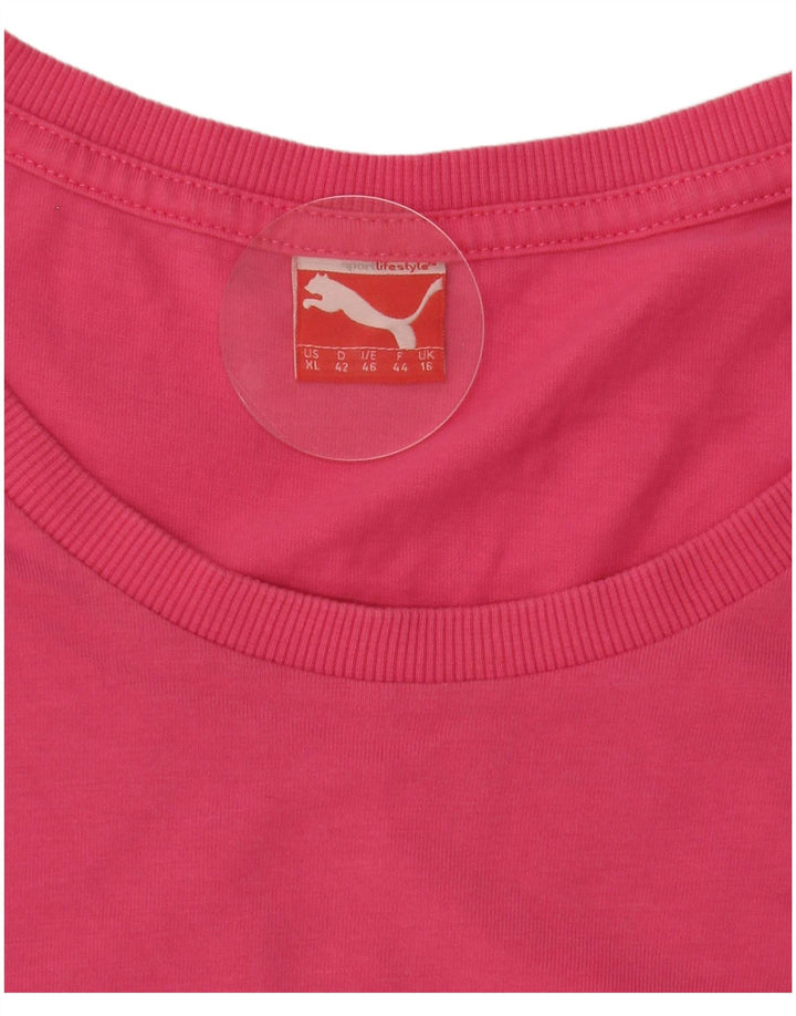 T-shirt damski Puma Top UK 16, duży, różowy