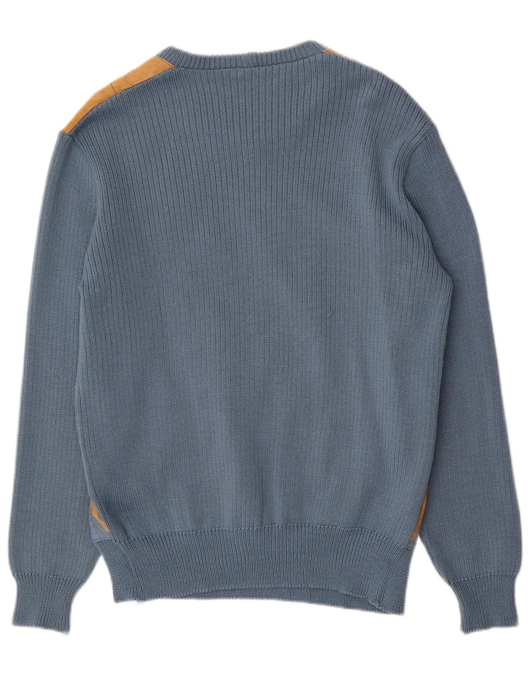 Vintage męski sweter z okrągłym dekoltem, średni niebieski Argyle/diamentowy akryl