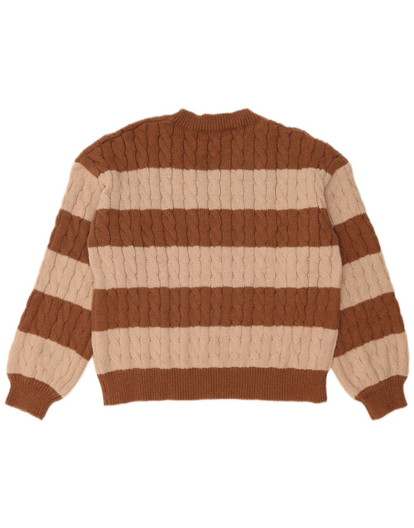 Damski sweter SHEIN z dekoltem w kształcie litery V, UK 14, średni brąz, blok kolorów